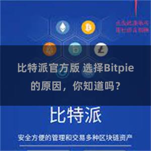 比特派官方版 选择Bitpie的原因，你知道吗？