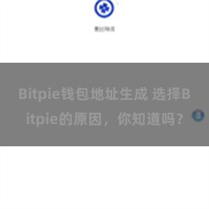 Bitpie钱包地址生成 选择Bitpie的原因，你知道吗？