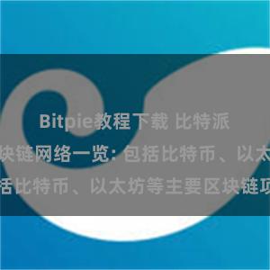 Bitpie教程下载 比特派钱包支持的区块链网络一览: 包括比特币、以太坊等主要区块链项目