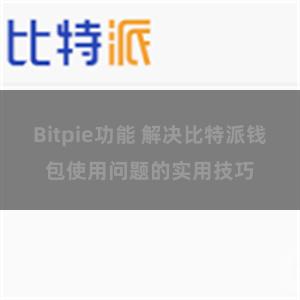 Bitpie功能 解决比特派钱包使用问题的实用技巧