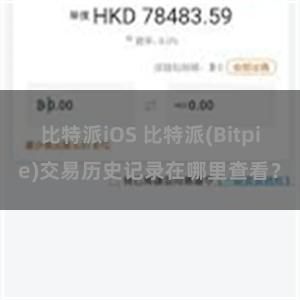 比特派iOS 比特派(Bitpie)交易历史记录在哪里查看？