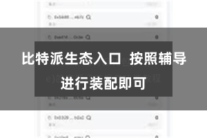 比特派生态入口 按照辅导进行装配即可